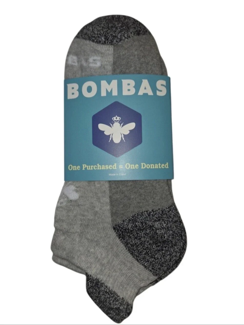 Bombas Medium Ankle Socks Gray Black White 5 Pair BNWT Unisex Honeycomb Arch Sup